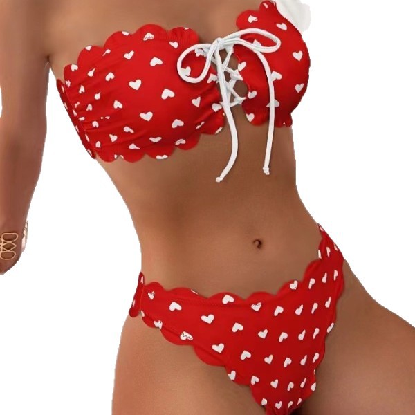 Heart Bikini With Tie-up Drawstring