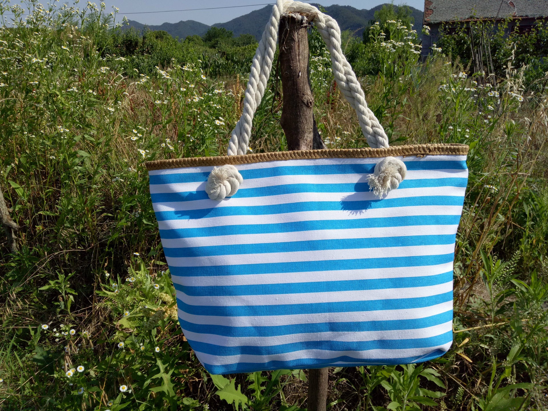 Striped Beach Bag