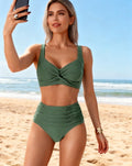 Feminine High-waisted Two-piece Swimsuit
