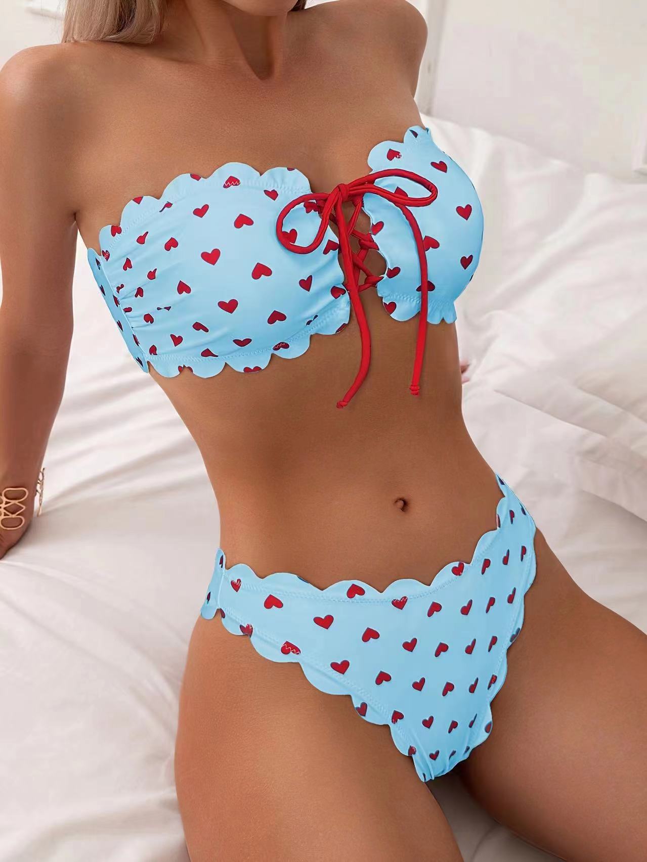 Heart Bikini With Tie-up Drawstring