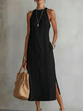 Women's Halter Neck Sleeveless Dress Lace Patchwork Style Summer