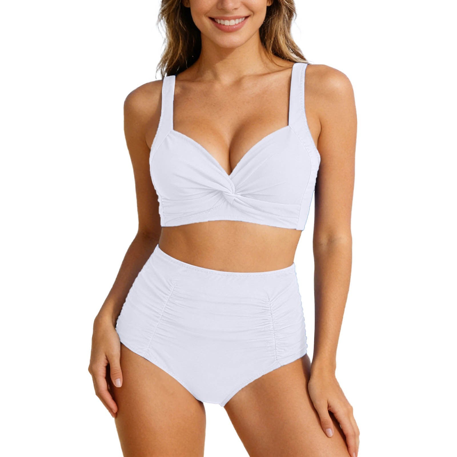 Feminine High-waisted Two-piece Swimsuit