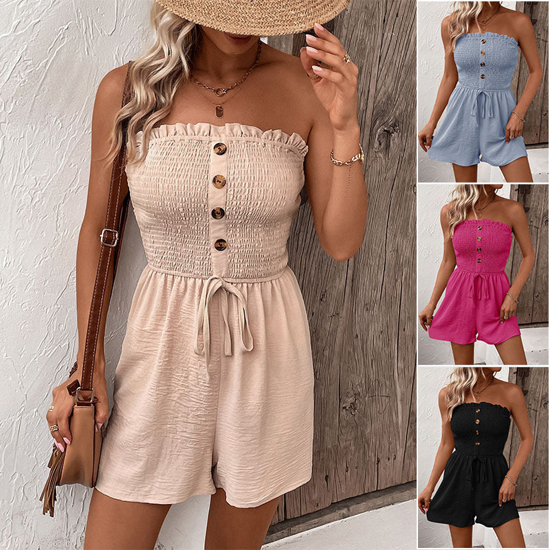 Hot Selling! Summer Strapless Jumpsuit Shorts